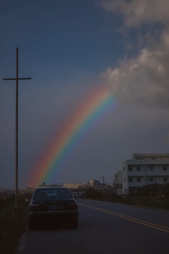 Nostalgic Spectral Surrealism style reference image — surrealist rainbow