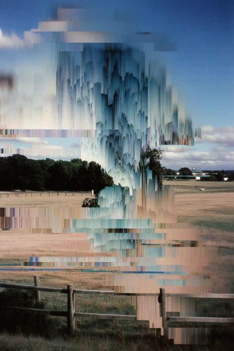 Fragmented Digital Brutalism style AI image example 2