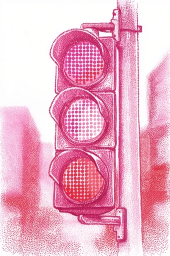 Monochromatic Magenta Engraving style reference image — halftone engraving