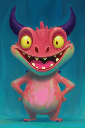 Whimsical Grotesque Pop style reference image — painterly textures