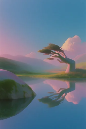 Ethereal Pastel Surrealism style reference image — minimalist composition
