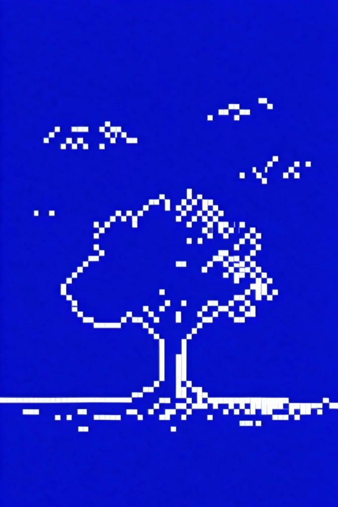 Retro Digital Minimalism style AI image example 2