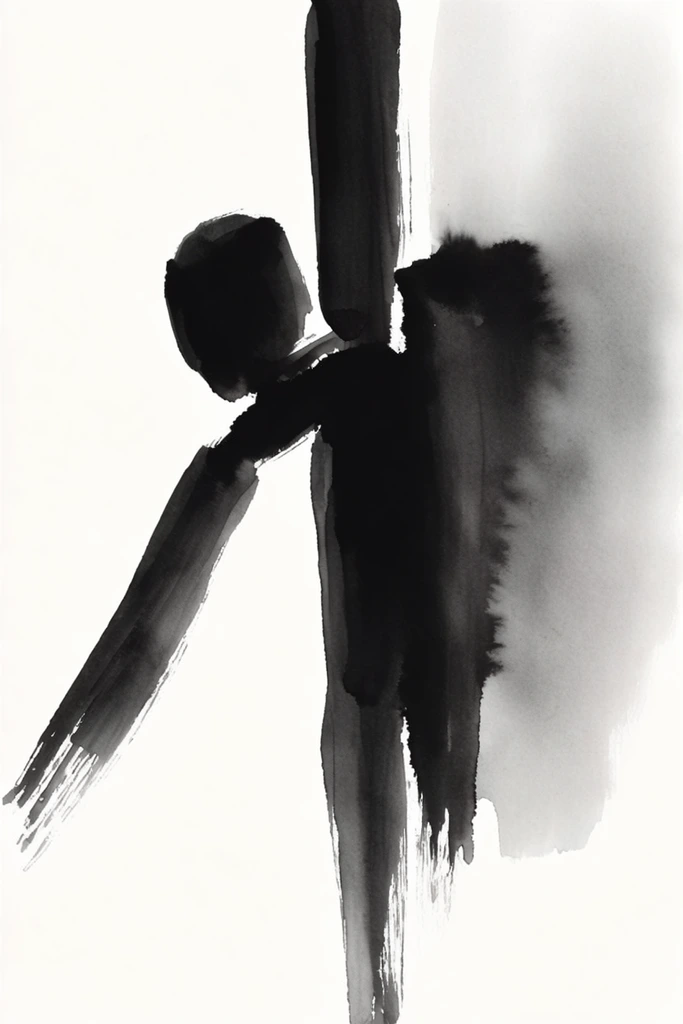 Dynamic Sumi-e Minimalism style AI image example 1