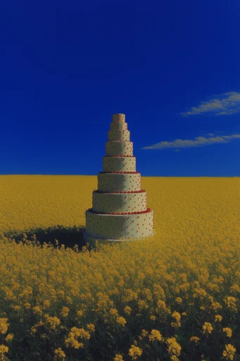 Saturated Surrealist Minimalism style reference image — graphic color blocking