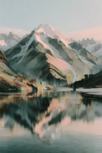 Surreal Digital Pastoral style reference image — datamoshing