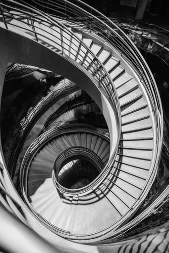 Monochromatic Brutalist Geometry style AI image example 2