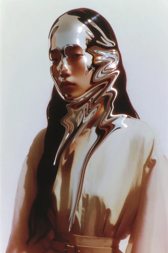 Glossy Surreal Fluidity style reference image — warm neutral palette
