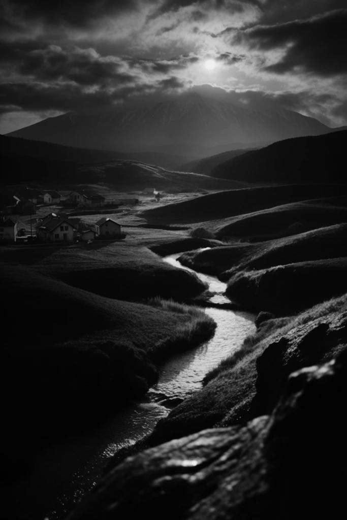Cinematic Noir Chiaroscuro style AI image example 2