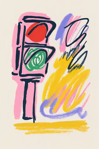 Expressive Folk Scribble style reference image — expressive gouache strokes