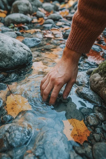 Organic Earth Coastal style reference image — wet glistening surfaces