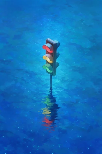 Luminous Oceanic Dreamscape style reference image — deep cobalt and indigo palette