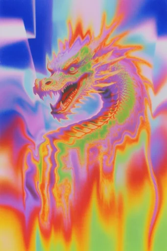 Thermal Acid Glitch style reference image — neon chromatic aberration
