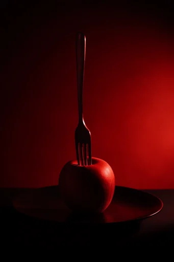 Cinematic Crimson Minimalism style reference image — saturated crimson background