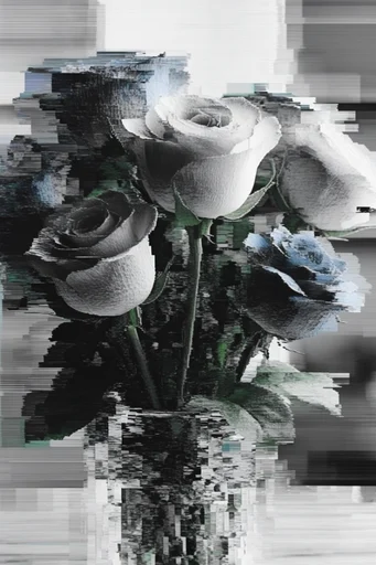 Monochromatic Digital Erosion style reference image — glitch art