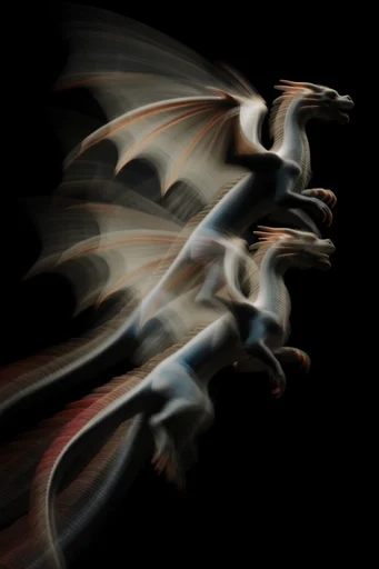 Monochromatic Kinetic Surrealism style reference image — sculptural silhouettes