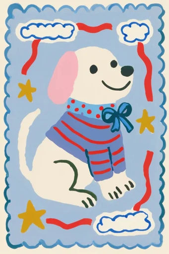 Whimsical Graphic Naivism style reference image — whimsical folk art