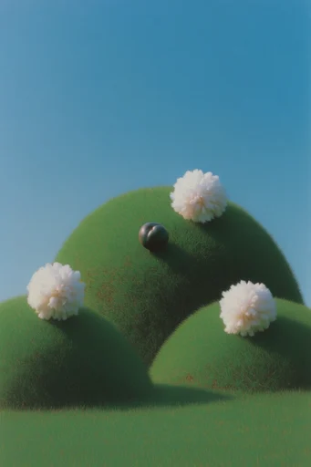 Surreal Liminal Pastoral style reference image — clean digital render