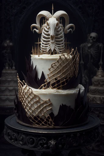 Opulent Gothic Surrealism style reference image — macabre elegance