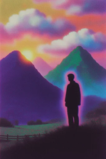 Surreal Analog Neon style reference image — experimental printmaking aesthetic