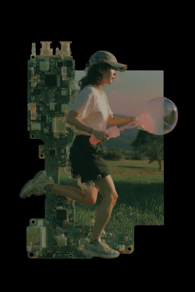 Translucent Cyber-Organic Assemblage style AI image example 2