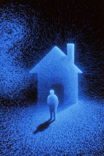 Electric Noir Resonance style reference image — electric particle discharge