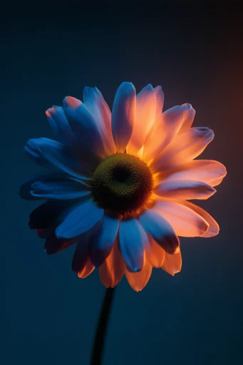 Luminous Botanical Chiaroscuro style reference image — dual-tone neon lighting