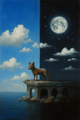 Cosmic Surrealist Oil style AI image example 3