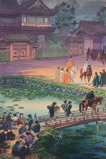 Nostalgic Woodblock Landscapes style reference image — Shin-Hanga woodblock print