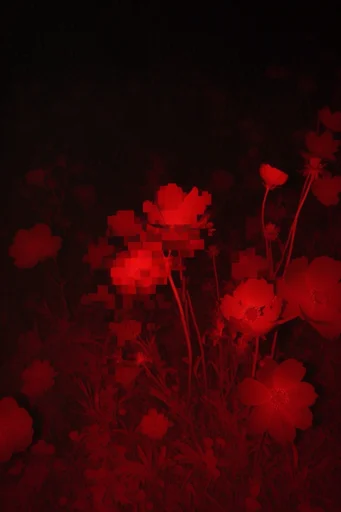 Monochromatic Crimson Noir style reference image — chiaroscuro