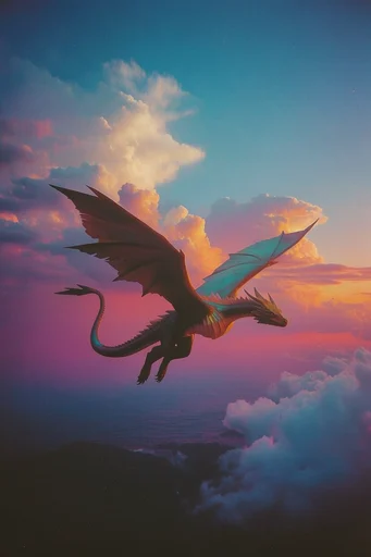 Nostalgic Twilight Surrealism style reference image — saturated magenta and indigo