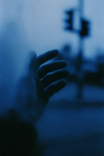 Nocturnal Cyanotype Melancholy style reference image — lo-fi analog aesthetic