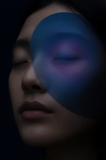 Nocturnal Cybernetic Chiaroscuro style reference image — cobalt blue lighting