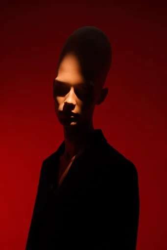 Graphic Crimson Couture style reference image — sculptural silhouettes
