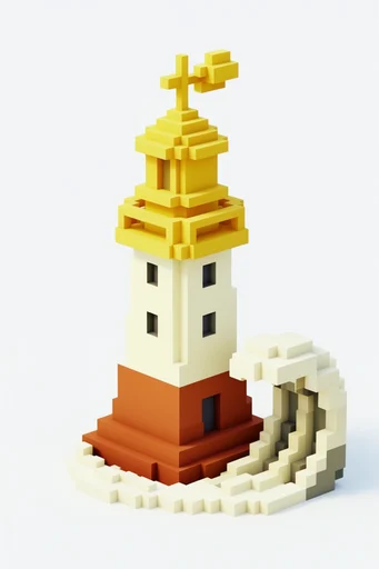Glossy Isometric Voxel style reference image — low-poly cubic aesthetic