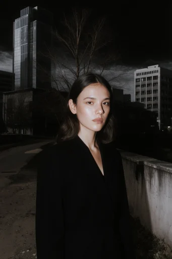 Cinematic Chiaroscuro Noir style reference image — monochromatic palette