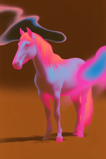 Neon Risograph Noir style AI image example 3
