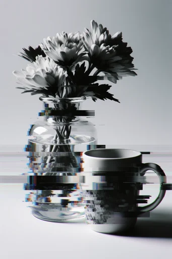 Refractive Digital Surrealism style reference image — liquid chrome