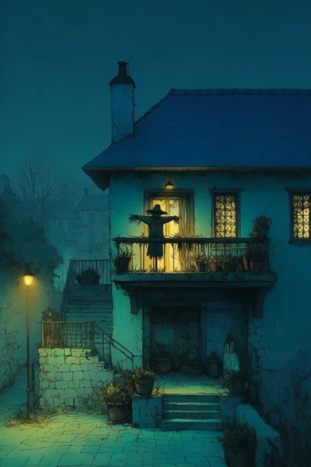 Nocturnal Storybook Noir style AI image example 4