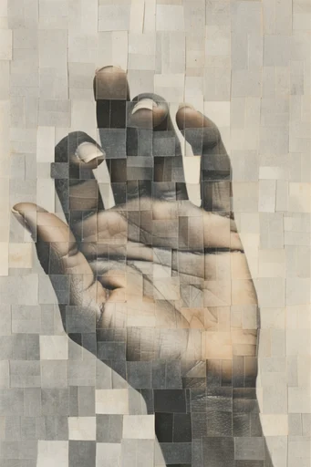 Deconstructed Analog Montage style reference image — fragmented photomontage