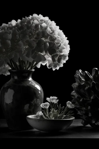 Monochrome Botanical Noir style reference image — monochrome botanical