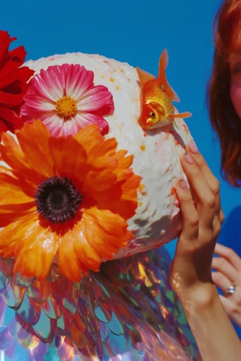 Hyper-Glossy Surreal Editorial style reference image — macro beauty photography