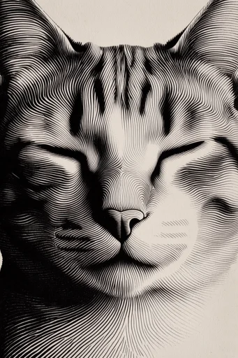 Topographic Engraving Portraiture style reference image — optical contour portrait