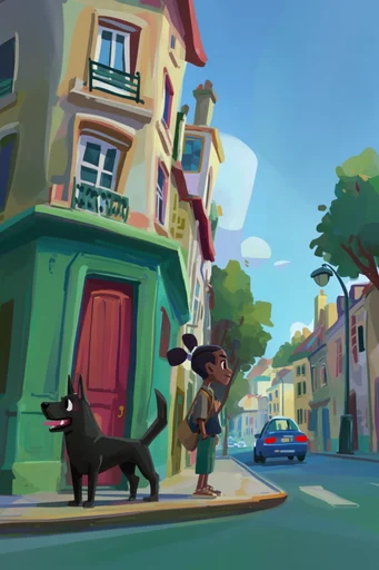 Vibrant Whimsical Painterly style reference image — high-contrast lighting