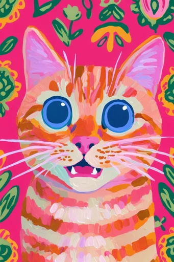 Vibrant Folk Fauvism style reference image — flat graphic composition