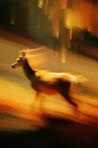 Kinetic Amber Dreamscape style reference image — amber and fiery orange palette