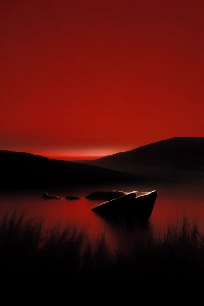 Graphic Crimson Minimalism style AI image example 2