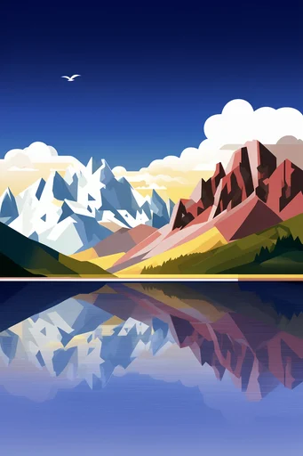 Geometric Impressionist Landscapes style reference image — geometric vector landscape