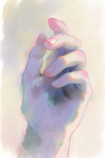 Ethereal Pastel Impressionism style reference image — soft gouache and colored pencil blend