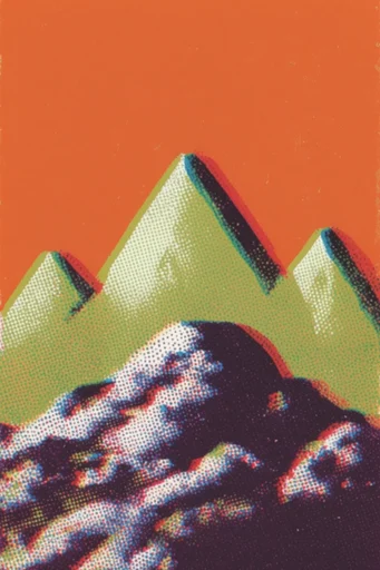 Graphic Halftone Pop style reference image — vibrant saturated colors