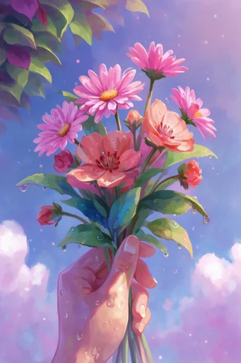 Luminous Ethereal Pastel style reference image — translucent iridescent textures